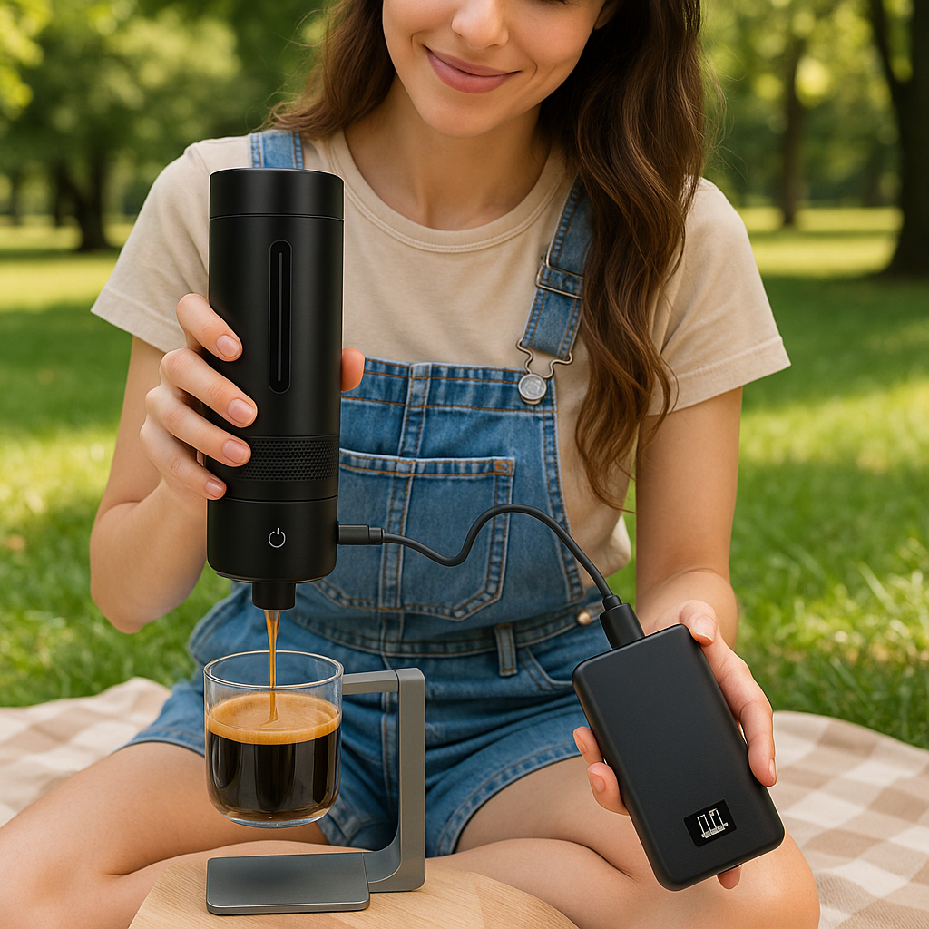 Portable Espresso Maker 3-in-1 – USB Rechargeable Coffee Machine for Capsules & Ground Coffee | Travel-Friendly